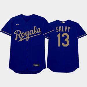 Men's 2021 Players Weekend Kansas City Royals #13 Salvador Perez Nickname Royal Jersey