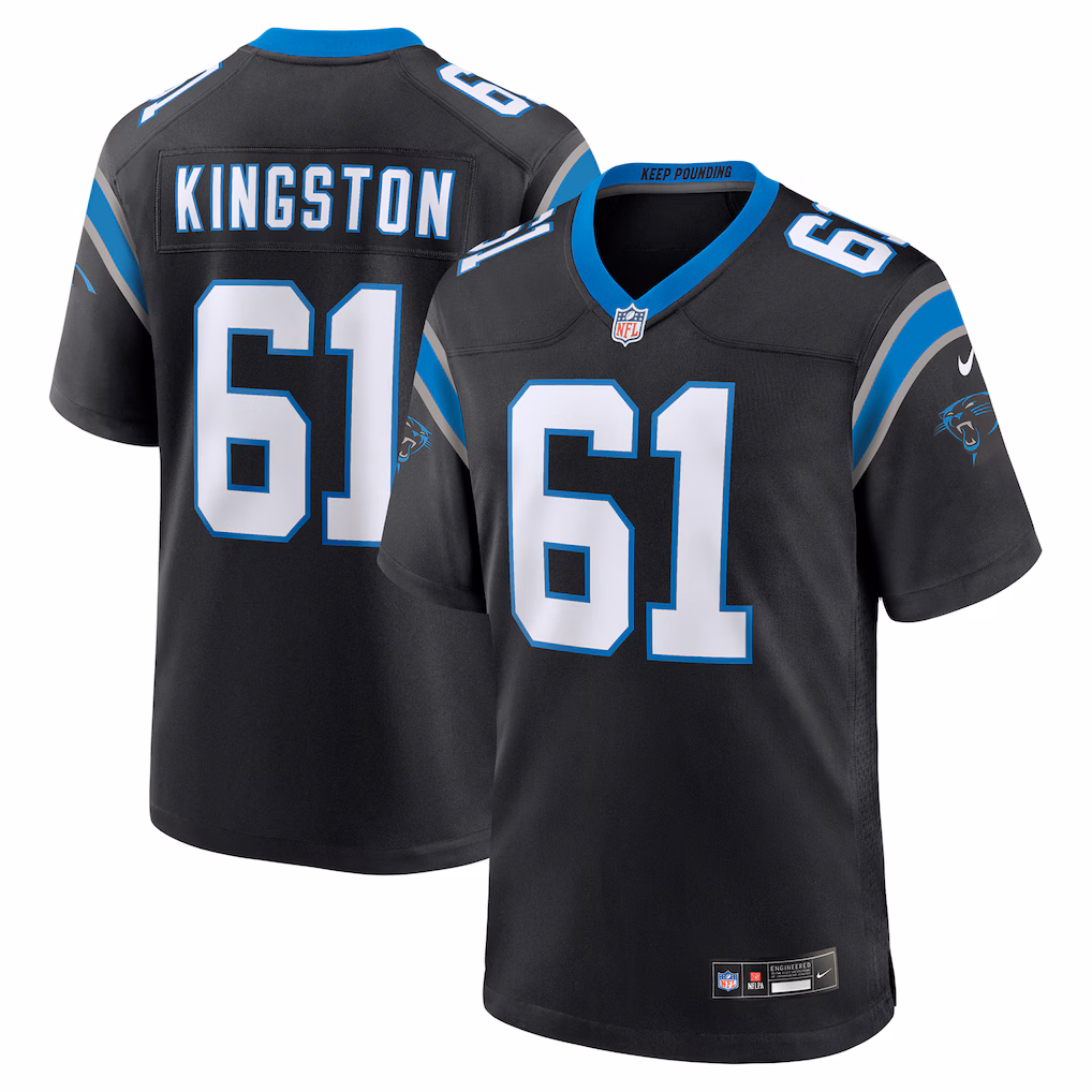 Jarrett Kingston #61 Carolina Panthers Game Jersey - Black