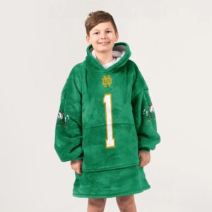 Kid 1 Notre Dame Football Unisex Blanket Hoodie