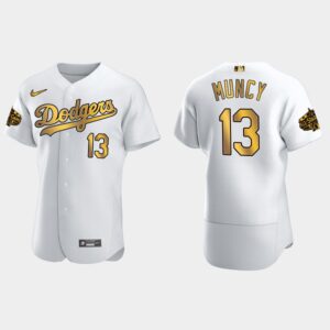 Men's Los Angeles Dodgers #13 Max Muncy 2022 All-Star Game Flex Base Jersey - White Gold