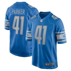 AJ Parker Detroit Lions  Game Jersey - Blue