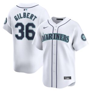 Men's Seattle Mariners Logan Gilbert  White Home Limited Player Jersey