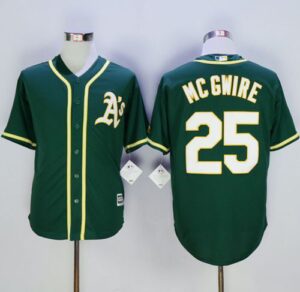 Oakland Athletics #25 Mark McGwire Green New Cool Base Stitched Jersey