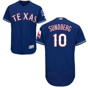 Texas Rangers #10 Jim Sundberg Blue Flexbase Collection Stitched Jersey
