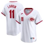 Men's Cincinnati Reds Barry Larkin  White Throwback Cooperstown Limited Jersey