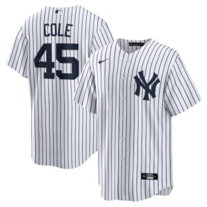 New York Yankees Gerrit Cole #45 White Home Replica Player Name Jersey