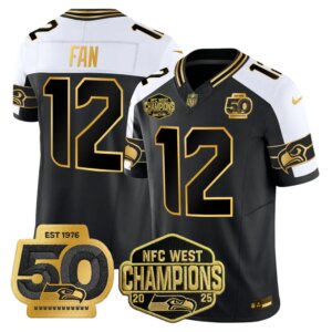 12th Fan #12  Seattle Seahawks SEA 2026 NFC West Champions Limited Jersey - 50th Season Patch - All Stitched