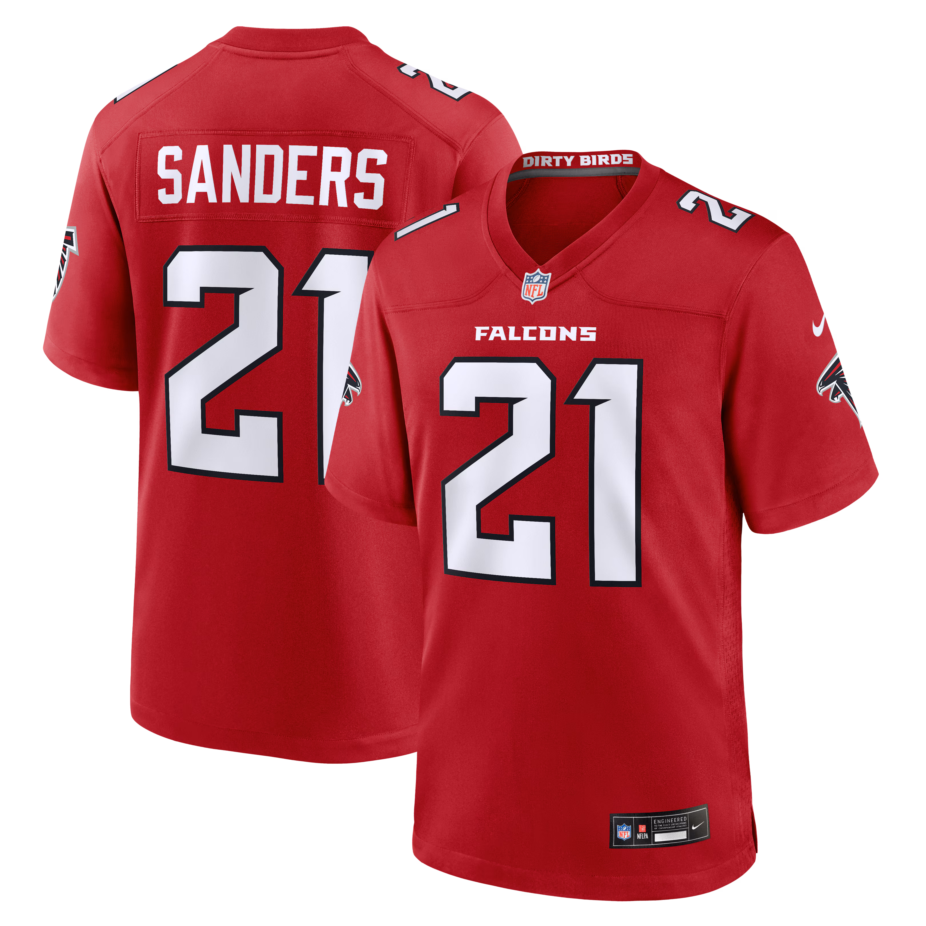 Atlanta Falcons Deion Sanders #21 Red Retired Player Game Jersey