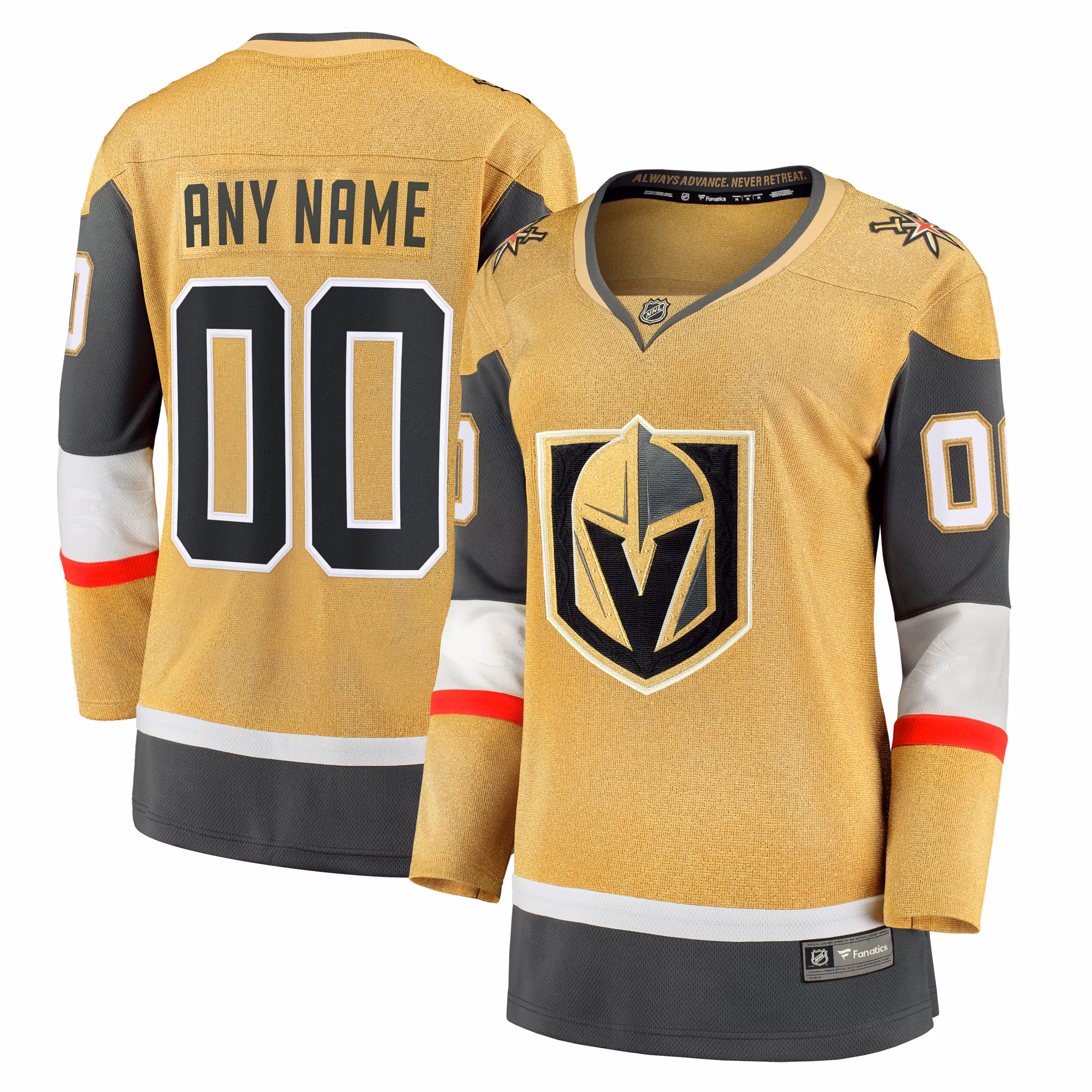 Women's Vegas Golden Knights  Fanatics  Home Breakaway Custom #00 Jersey