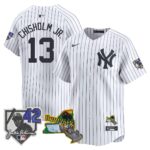 Jazz Chisholm Jr. #13 New York Yankees Jackie Robinson Patch Collection Limited Jersey - White