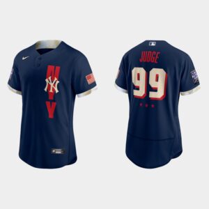 Men's New York Yankees #99 Aaron Judge Navy 2021 All-Star Game Jersey
