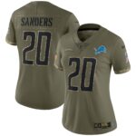 Barry Sanders Detroit Lions  Women's 2022 Salute To Service Retired Player Limited Jersey - Olive