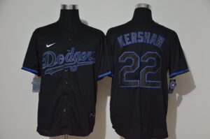 Men's Los Angeles Dodgers #22 Clayton Kershaw Lights Out Black Fashion Stitched Cool Base  Jersey