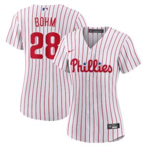 Women's Philadelphia Phillies Alec Bohm #28 White Home Replica Jersey