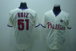 Philadelphia Phillies #51 Carlos Ruiz Stitched Cream Jersey
