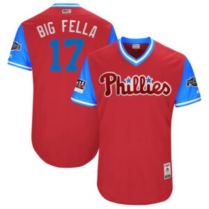 Philadelphia Phillies #17 Rhys Hoskins Red "Big Fella" Players Weekend Stitched Jersey