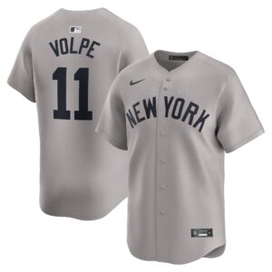 New York Yankees Anthony Volpe #11 Gray Away Limited Player Jersey