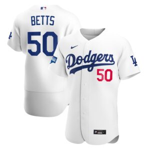 Mookie Betts Los Angeles Dodgers  2020 World Series Champions Home Player Jersey - White