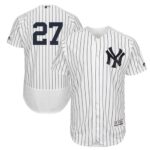 Yankees #27 Giancarlo Stanton White Strip Flexbase Collection Stitched Jersey