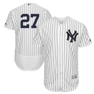 Yankees #27 Giancarlo Stanton White Strip Flexbase Collection Stitched Jersey