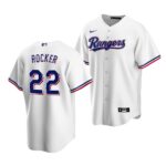 Men's Texas Rangers #22 Kumar Rocker 2022 Draft Jersey White Home