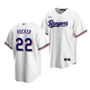 Men's Texas Rangers #22 Kumar Rocker 2022 Draft Jersey White Home