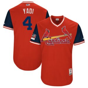 St. Louis Cardinals #4 Yadier Molina Red "Yadi" Players Weekend Stitched Jersey