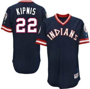 Cleveland Indians #22 Jason Kipnis Navy Blue 1976 Turn Back The Clock Stitched Jersey