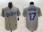Men's Los Angeles Dodgers #17  Grey Shohei Ohtani Jersey