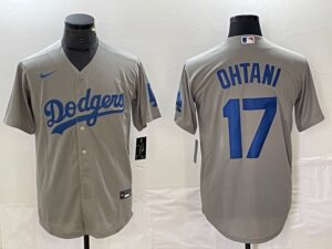 Men's Los Angeles Dodgers #17  Grey Shohei Ohtani Jersey