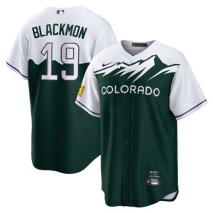 Men's Colorado Rockies Charlie Blackmon  White/Forest Green City Connect Replica Player Jersey