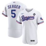 Men's #5 Corey Seager Texas Rangers  2023 World Series Player White Jersey