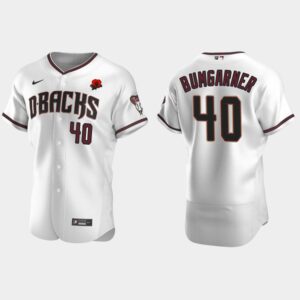 Men's Arizona Diamondbacks #40 Madison Bumgarner 2021 Memorial Day White Flex Base Jersey