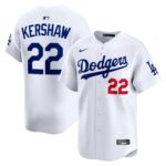 Men's Los Angeles Dodgers #22 Clayton Kershaw White Home Limited Player Jersey