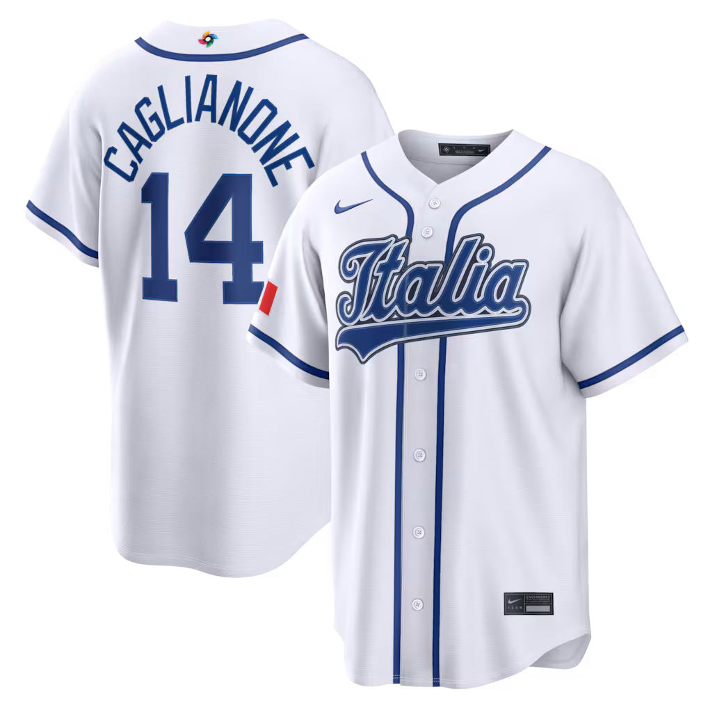 Jac Caglianone #14 Italy Baseball 2026 World Baseball Classic Home Stadium Jersey - White