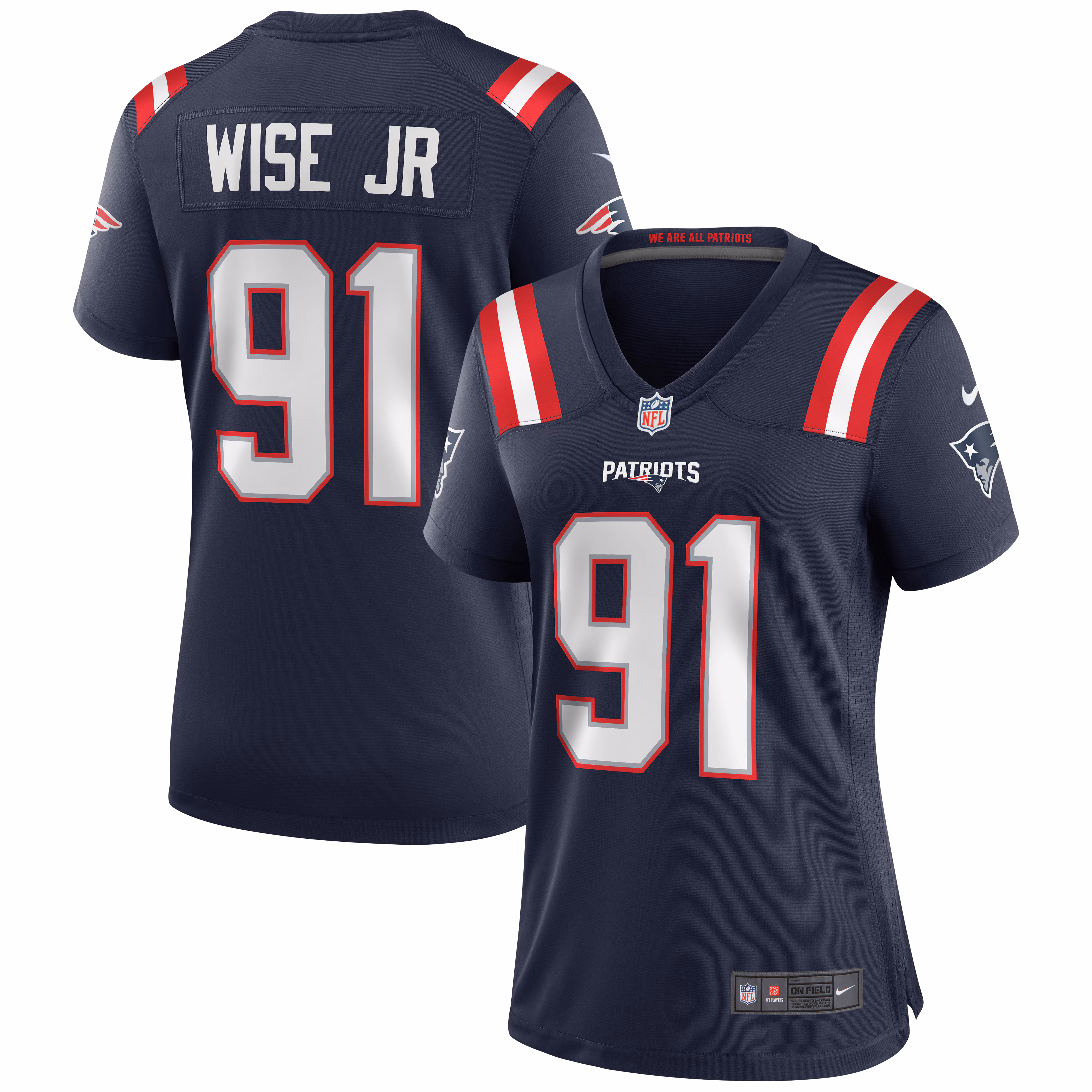 Deatrich Wise Jr. New England Patriots Women's Game Jersey - Navy