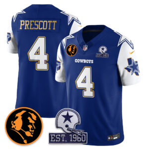 Dak Prescott # 4 Dallas Cowboys Vapor Limited Gold Jersey - John Madden Patch - All Stitched