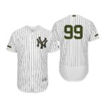 Men's New York Yankees #99 Aaron Judge No Name Majestic Collection White 2018 Memorial Day Flex Base Jersey