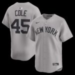 New York Yankees Gerrit Cole #45 Gray Road Limited Player Jersey