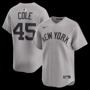 New York Yankees Gerrit Cole #45 Gray Road Limited Player Jersey