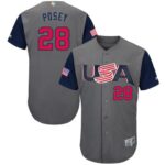 Team USA #28 Buster Posey Gray 2017 World Baseball Classic Stitched Jersey