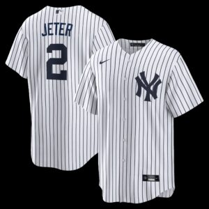 New York Yankees Derek Jeter #2 White Home Retired Player Replica Jersey