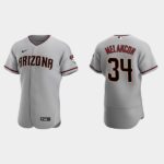 Men's Arizona Diamondbacks #34 Mark Melancon Gray Road Flex Base Jersey