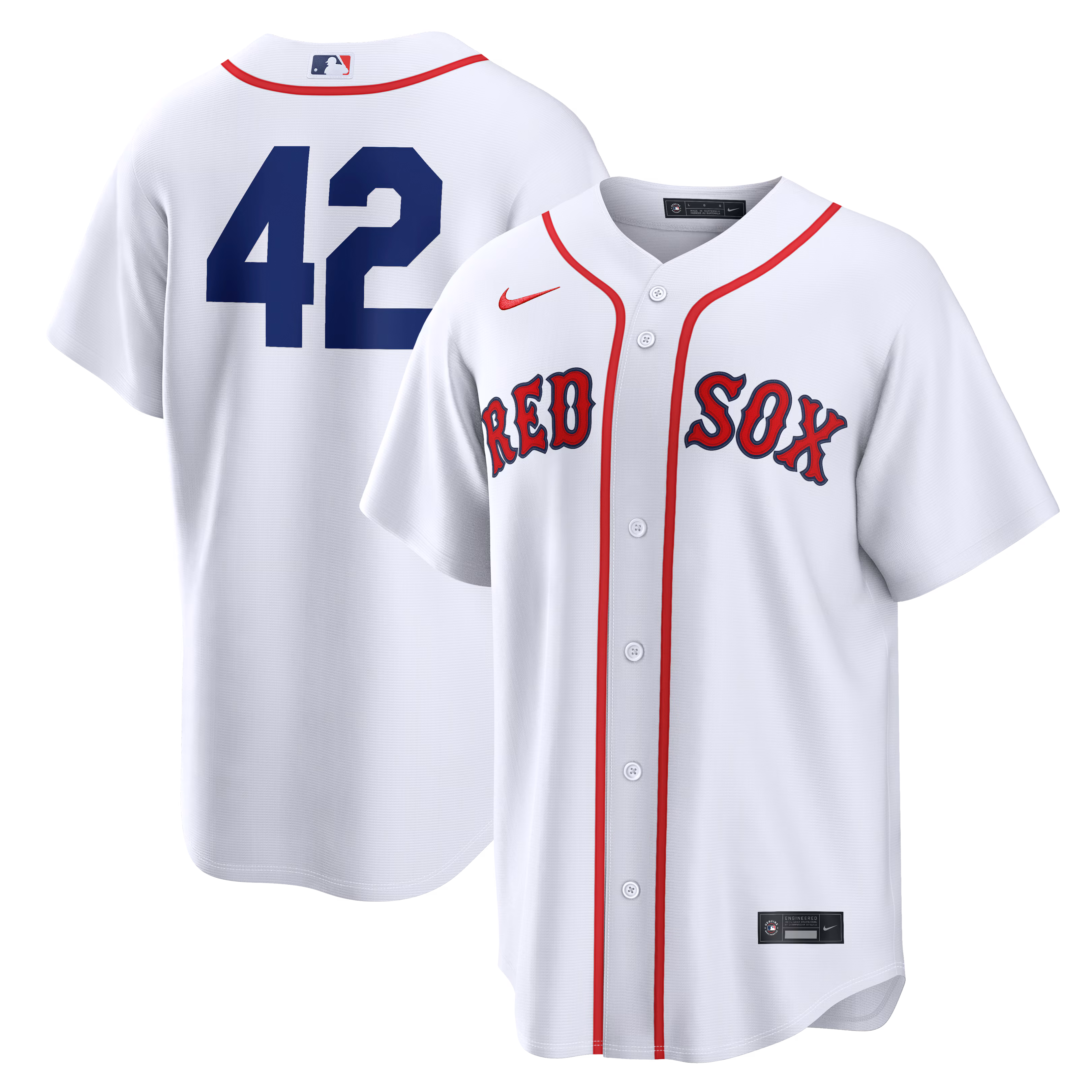 Men's Boston Red Sox White Home 2026 Jackie Robinson Day Replica Jersey