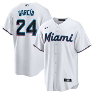 Men's Miami Marlins AvisaÃ­l GarcÃ­a  White Home  Replica Player Jersey