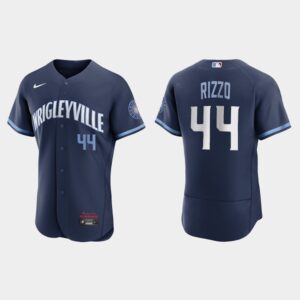 Men's Chicago Cubs #44 Anthony Rizzo Navy 2021 City Connect Jersey