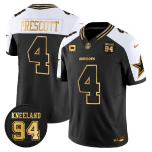 Dallas Cowboys 94 Marshawn Kneeland Memorial Patch Gold Vapor Limited Jersey - All Stitched