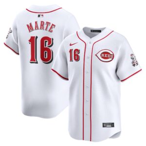 Men's Cincinnati Reds Noelvi Marte  White Home Limited Player Jersey