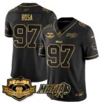 Joey Bosa #97 Buffalo Bills BUF 2025 Bills Mafia Patch Gold Vapor Limited Jersey - All Stitched