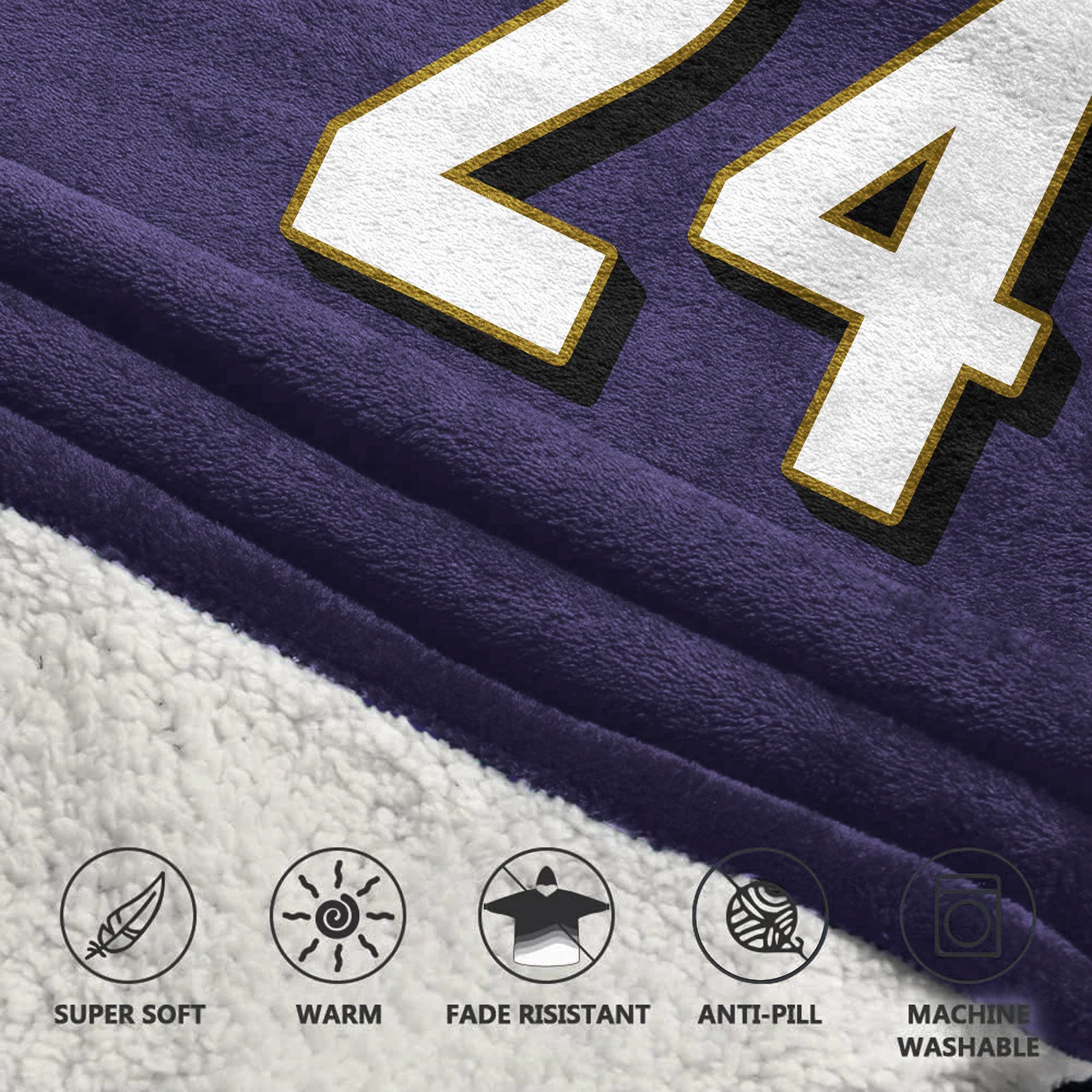 Adult 24 Baltimore Football Unisex Blanket Hoodie - Image 2